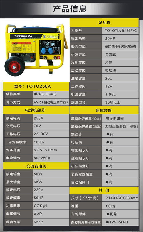上海欧鲍发电电焊机一体机190A